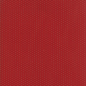 Könnte beinhalten: Roter Stoff mit weißen Punkten.