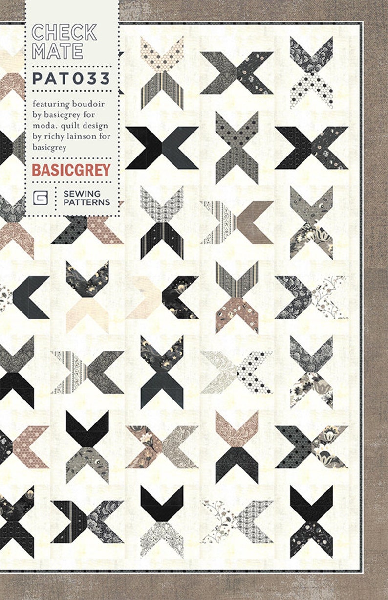 Check Mate Layer Cake Quilt Pattern: Basic Grey Boudoir (44x51 Project ...