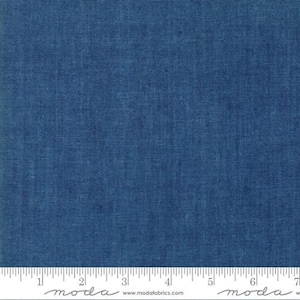 Moda Chambray Textured Fabric Royal Moda # 12051 14  Designed by: Moda   100% Cotton Sold by the yard