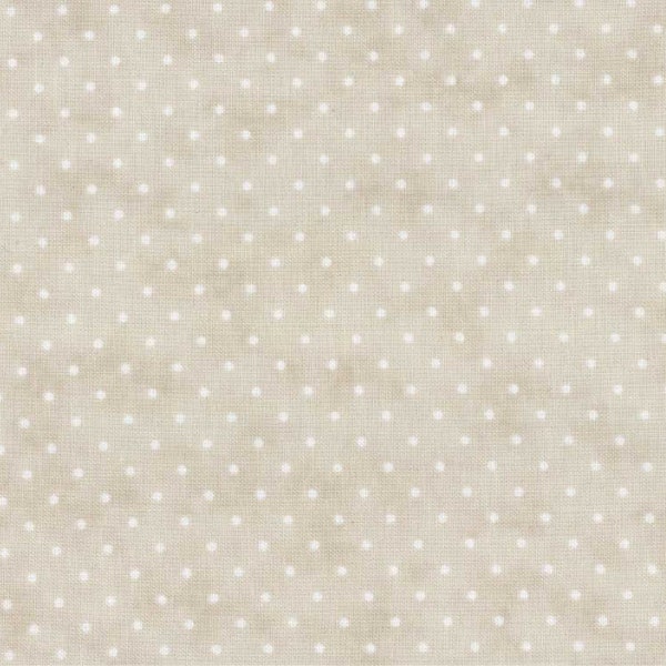 Essential Dots Eggshell 8654 11 Moda Basic white dots on natural  Designed by Moda 100% High Quality Cotton Quilting Fabric sold by the yard