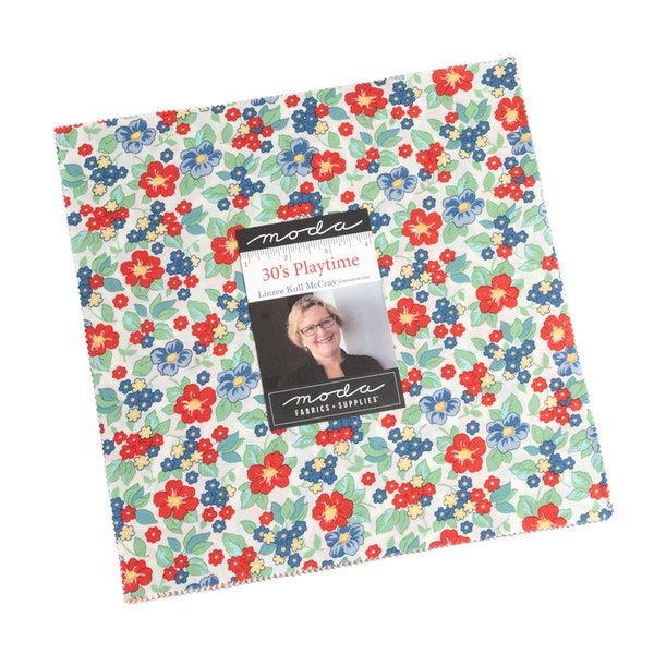 30s Playtime Moda Layer Cake: 42 Piece Floral Fabric Squares