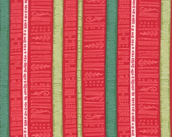 Splendid Multi Christmas Seasonal Stripe print  Designed by Robin Pickens Sold by the yard  Moda # 48654 13