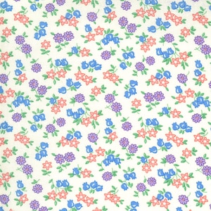 30s Playtime Eggshell Pastel 33594 21 Moda Multi Posie  Party Floral on natural  100% cotton fabric designer Chloe&#39;s Closet sold by the yard