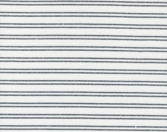 18" Lakeside Off White Black 992 267 Moda Toweling  Woven Stripe Designer: Pieces to Treasure sold by the yard