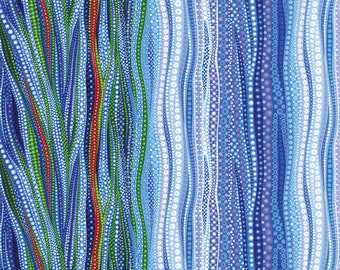 Dreamscapes Digital Blue 51247 11D Designed by Ira Kennedy for Moda Gradients Dots 24" x 44" Repeat 100% cotton fabric sold by the yard.