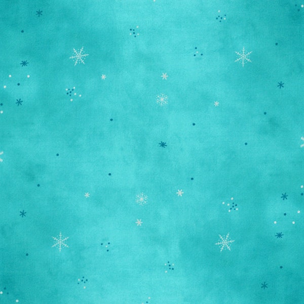 Ombre Flurries Winter Snowflakes Ombre Turquoise  10874 209MG Moda Metallic Designed by V and Co. Vanessa Christenson Sold by the yard