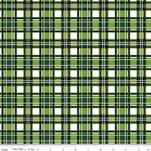 クリスマスメモリーズ チェック柄 グリーン ライリーブレイク 商品番号 C8698-GREEN 繊維含有量 100% コットン 幅: 43"/44"