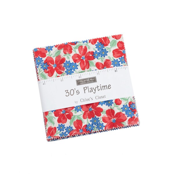 30s Playtime Charm Pack 33590PP Moda Precuts 5" by 5" 100% high quality cotton fabrics designer Chloe's Closet florals