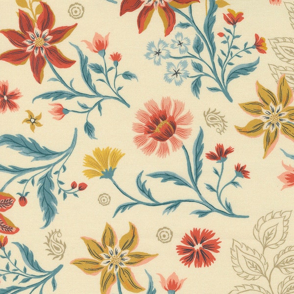 Cadence Cream Florals 11910 11 Moda Designed by Crystal Manning Sold by the Yard