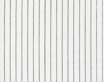 White & Black Striped Cotton Fabric - Moda Panache Wovens