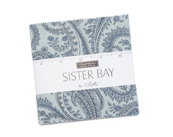 Sister Bay Charm Pack 44270PP Moda Precuts 5" bij 5" vierkant 100% katoenen stofontwerper 3 Sisters bloemen en paisleys