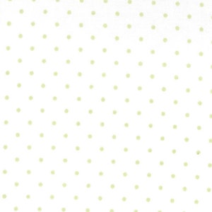 Essential Dots White Spring Green 8654 63 Moda Basic Dot Light Green polka dots on white 100% high quality cotton fabric sold by the yard