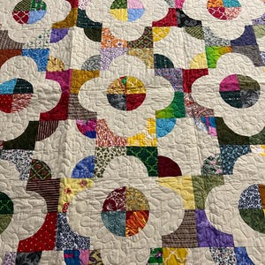 Vintage Quilt Top Newly Quilted 40&quot; by 40”