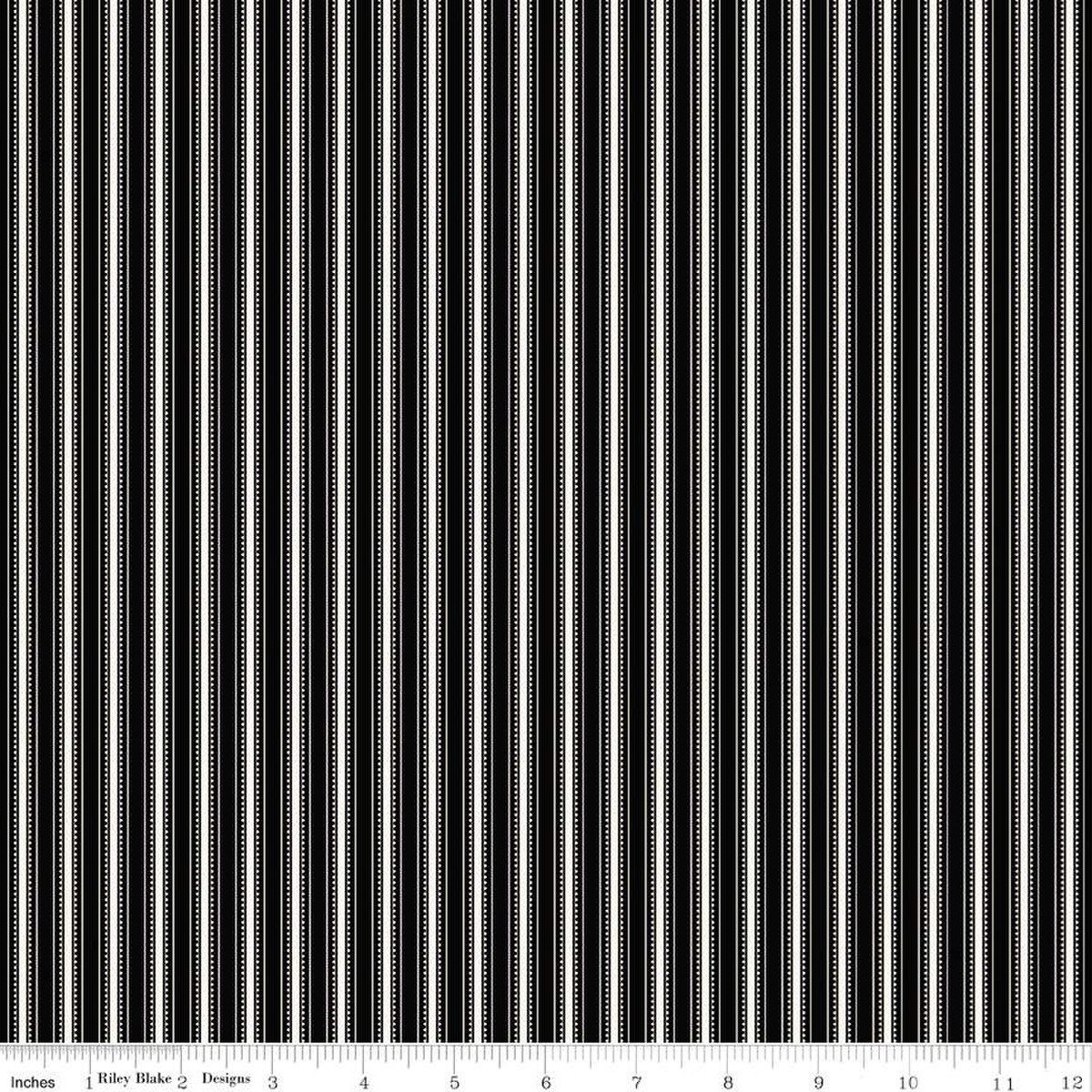 Fleur Noire Stripe Black Riley Blake Item Number: C12526-BLACK