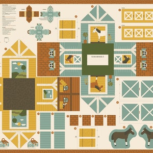 Ponderosa Natural 20868 11 Moda Horse Stable Cut And Sew Panel 36&quot; x 60&quot; Designed Stacy Iest Hsu