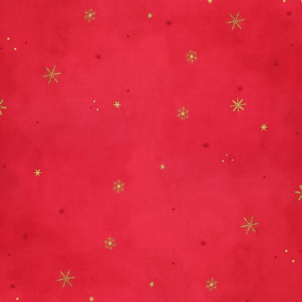 Ombre Flurries Winter Snowflakes Ombre Christmas Red 10874 430MG Moda Metallic Designed by V and Co. Vanessa Christenson Sold by the yard