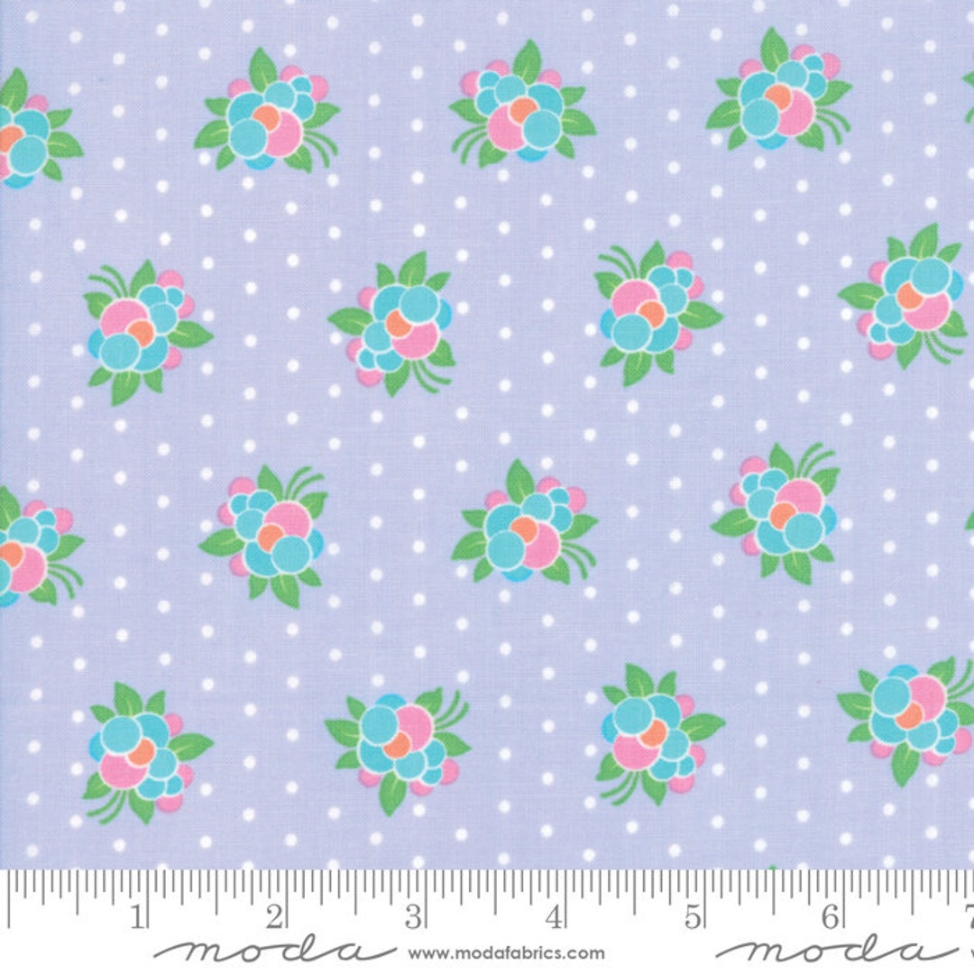 Purple Floral Cotton Fabric: Modern Flower Pop by the Yard - Etsy