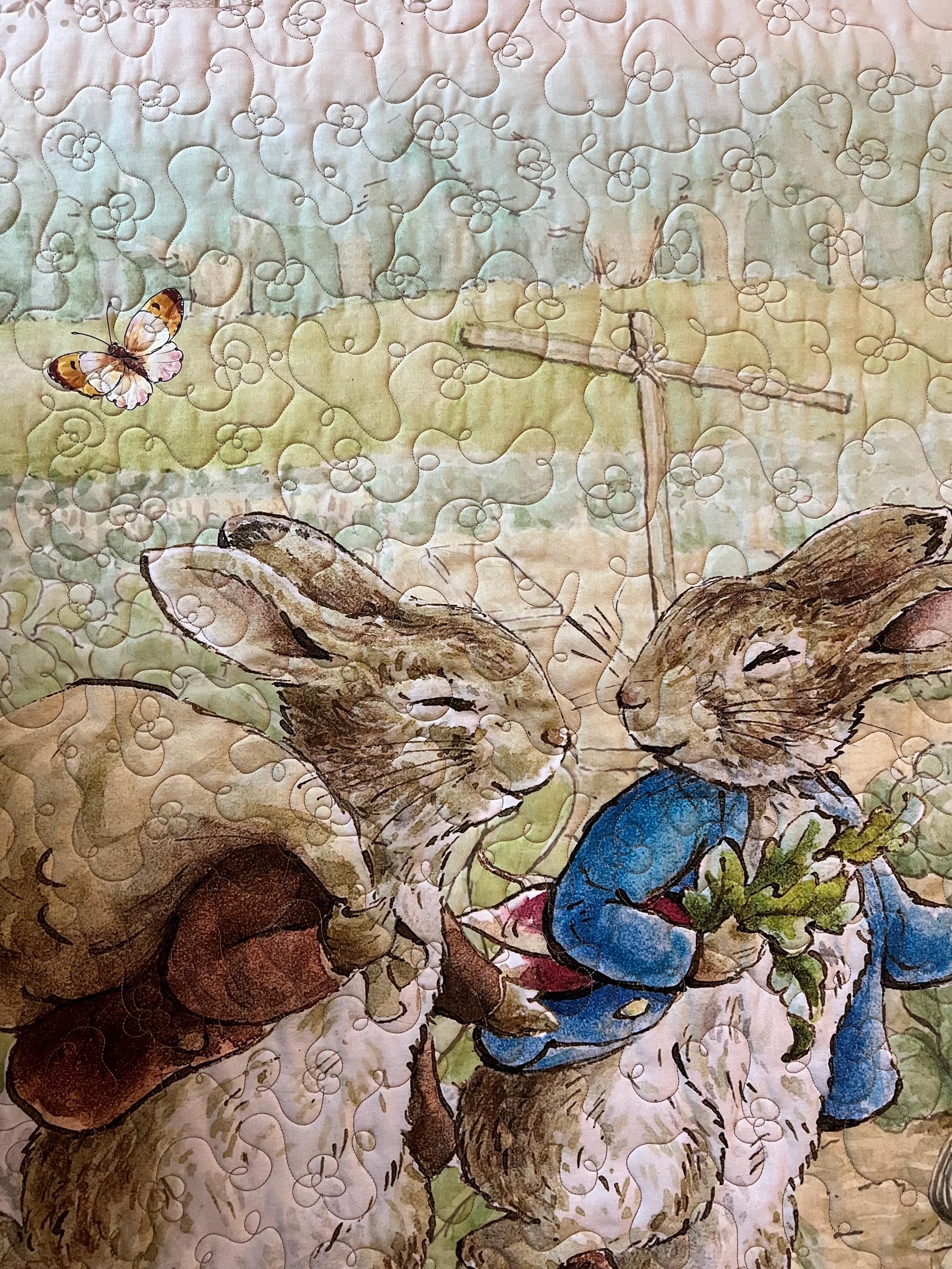 New Baby Childrens Peter Rabbit Panel Quilt With Cotton Batting and ...