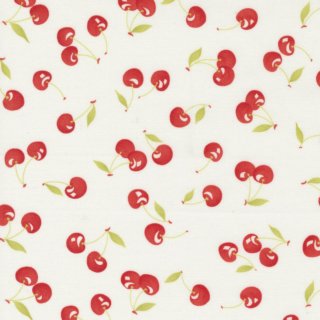 Fruit Cocktail Ice Cream Cherry Orchard Moda 20462-11 by Fig Tree 100% ...