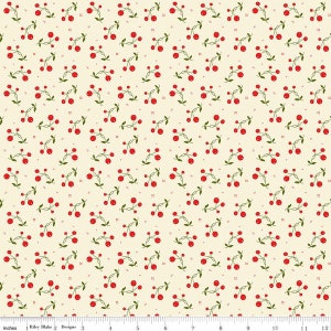 Peut inclure: Un motif sans couture représentant des cerises rouges sur un fond crème. Les cerises sont disposées en un motif répétitif de deux cerises sur une tige avec des feuilles vertes.