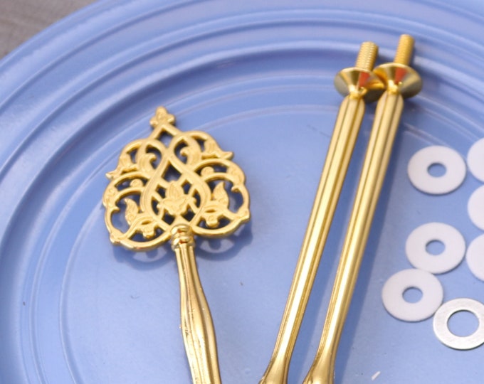 Cake Stand Hardware Handle Set GOLD FILIGREE 3 Tier Etsy
