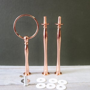 Cake stand handle / hardware ROSE GOLD ROUND 3 tier for cake plate / stand dessert serving tray