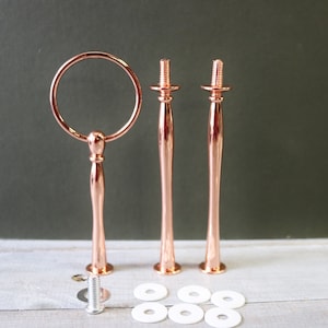 Cake stand handle / hardware ROSE GOLD ROUND 3 tier for cake plate / stand dessert serving tray