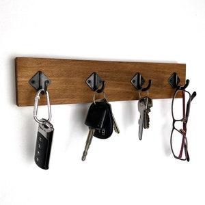 Wooden Key Holder, Entryway Hanger, Rustic Hall Decor, Wood Key Storage, Wall Hooks