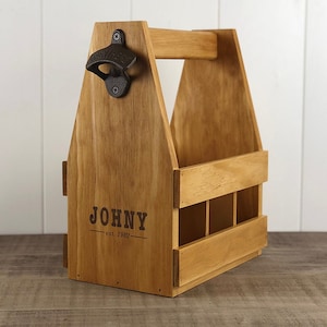Beer Lover Gift, Gift for Him, Personalised Beer Carrier, Beer Caddy, Christmas Gift, Wood Beer Caddy, Groomsmen Gift, Wedding Gift