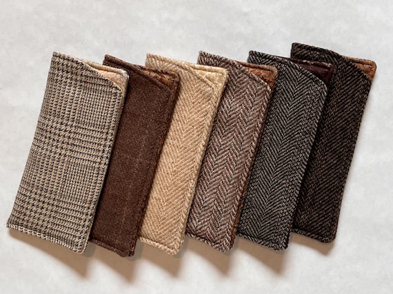 BROWN Upcycled Wool Eyeglass Sleeve, Padded Glasses Case