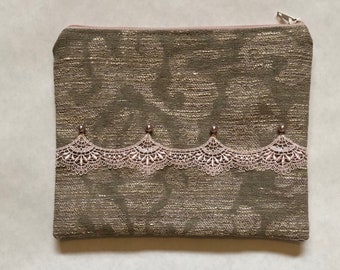 Cosmetic Case / Accessories Bag / Zipper Pouch / Embellished / Gifts Under 25 / Small Gifts / Gift for Her