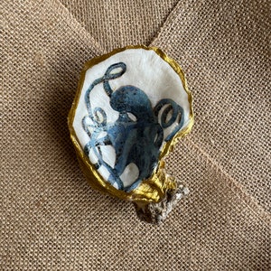 Hand Painted Oyster Shell Jewelry Dish