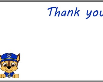 Paw Patrol Thank You Cards
