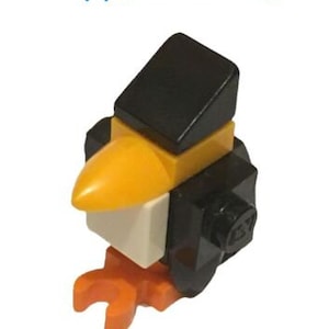 Lego Penguin Happy Brickday Birthday Card - includes new genuine Lego pieces
