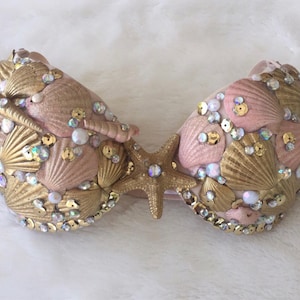 Pink and gold mermaid bra