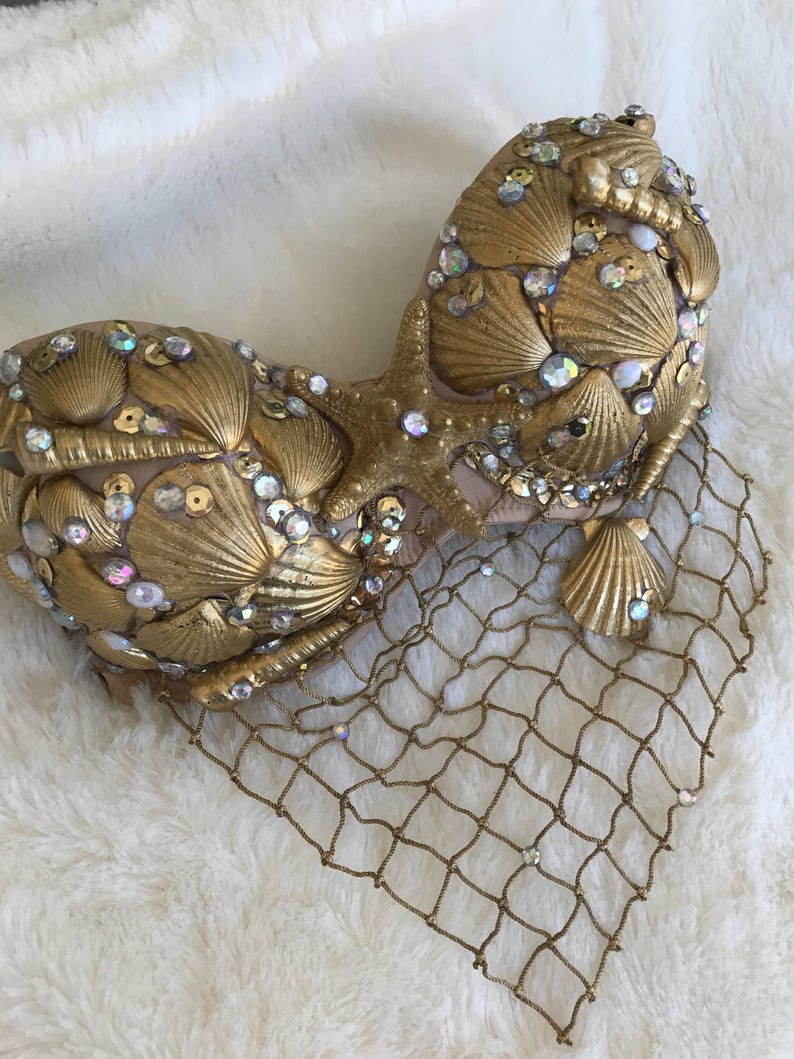 Gold mermaid bra image 5