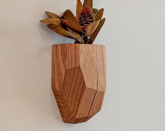 EDGE WALL VASE | Sculpted Timber Wall Vase