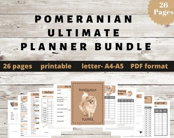 Pomeranian Planner Bundle, Dog Owner Journal (Digital Download)