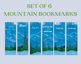 Mountain Bookmarks, Literary Bookmark, Printable Bookmarks,Winter Bookmark,Landscape Bookmark, Outdoor bookmark, literary gifts,