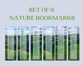 Set of 6 Nature Bookmark, Digital Bookmark, Printable Bookmark, Outdoor Bookmark, INSTANT DOWNLOAD