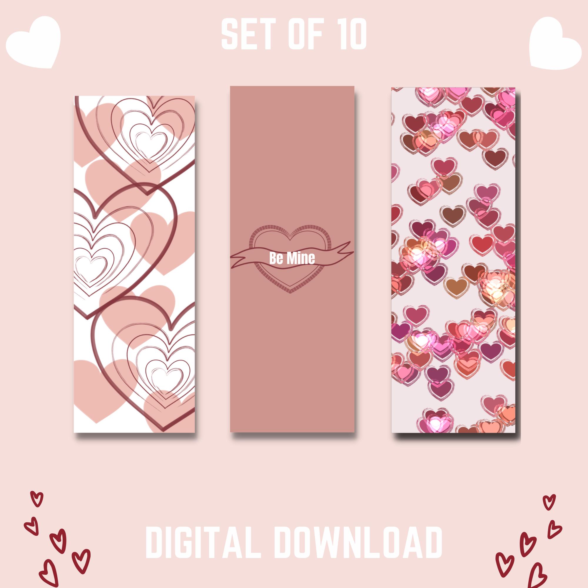 Love Bookmarks Set of 10, Valentine's Day Bookmark, 2