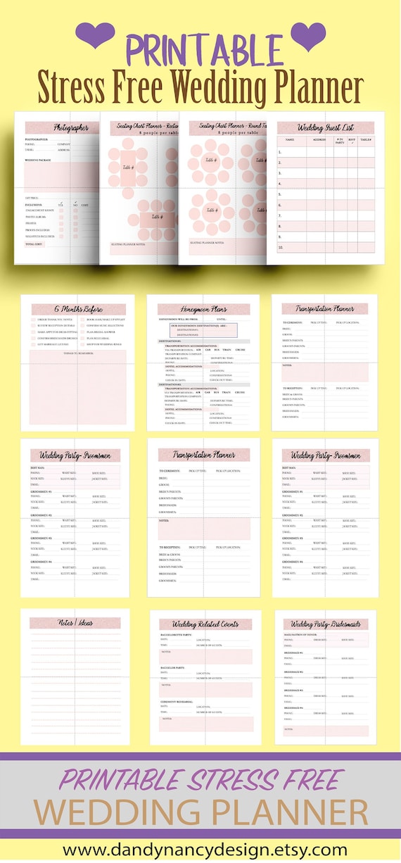 Printable Wedding Planner Kit, 90+ Pages (Digital Download)