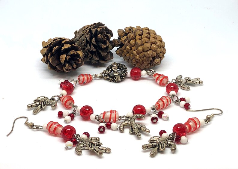 Candy Cane Jewelry Set Christmas Candy Cane Earrings Candy Etsy