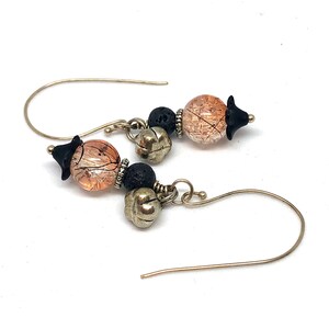 Halloween Earrings Orange Earrings Black Earrings Spooky Jewelry ...