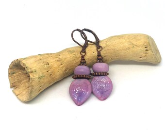 Purple Dangle Earrings, Boho Earrings, Earrings, Lilac Earrings, Lavender Earrings, Bohemian Jewelry, Gift for, Gift for Friend