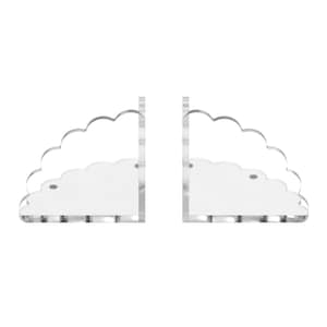 Scalloped Acrylic Bookends – Stylish and Durable Book Holders for Shelves & Decor with Non-Slip Pads