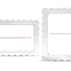 Scalloped Acrylic Picture Frame (Set of 2) with Magnetic Display Frame  for 5 x 7 or 4 x 6 Photos