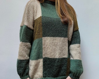 Patchwork Sweater Knitting Machine Pattern PDF Digital Download