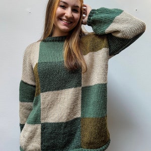 Patchwork Sweater Knitting Machine Pattern PDF Digital Download - Etsy