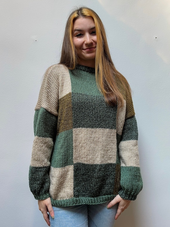 Patchwork Sweater Knitting Machine Pattern PDF Digital Download